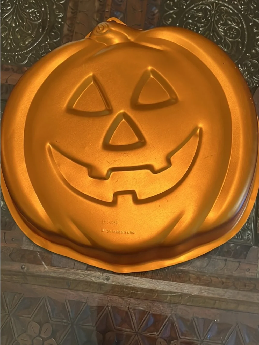 Vintage Wilton Halloween Pumpkin Cake Pan - Orange Jack-O'-Lantern